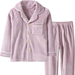 BANGSAUR Kids’ Purple  Fleece Pajama Set 3-4T